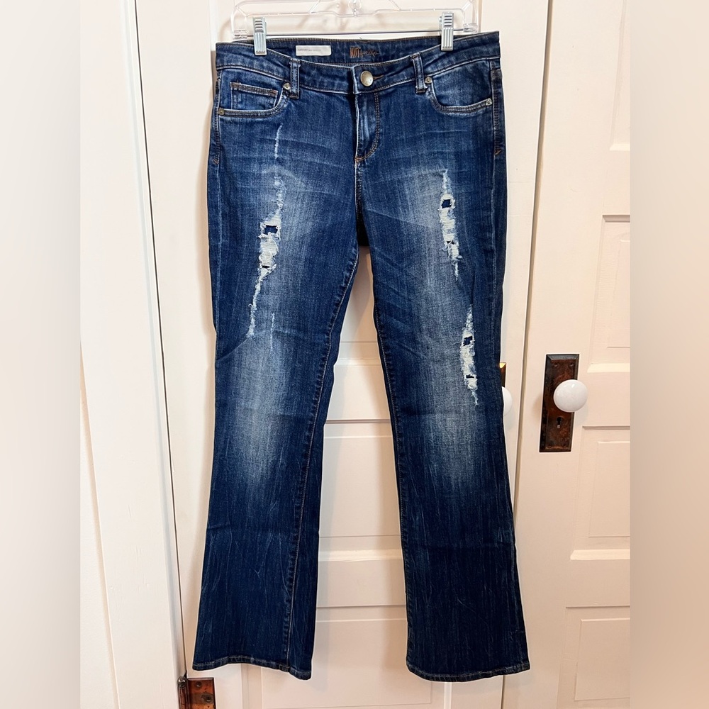 Kut from the Kloth Dark Blue Distressed Bootcut Jeans